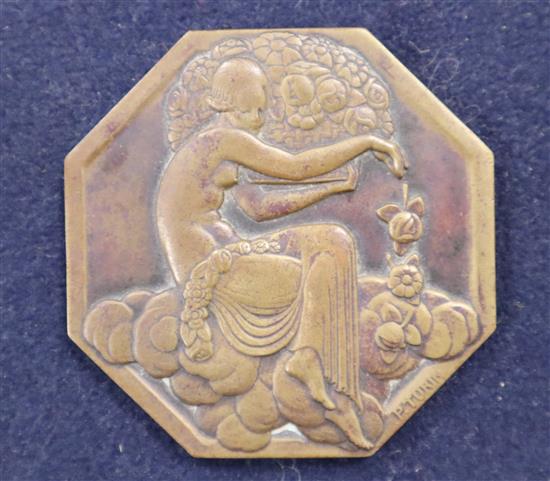 Pierre Turin. An Exposition Internationale des Arts Decoratifs et Industriels Modernes medal, 6cm